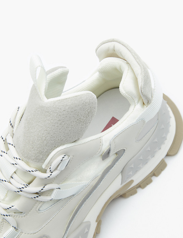 Белые женские кроссовки на массивной подошве MASCOTTE 234-223221-0601 | ракурс 6