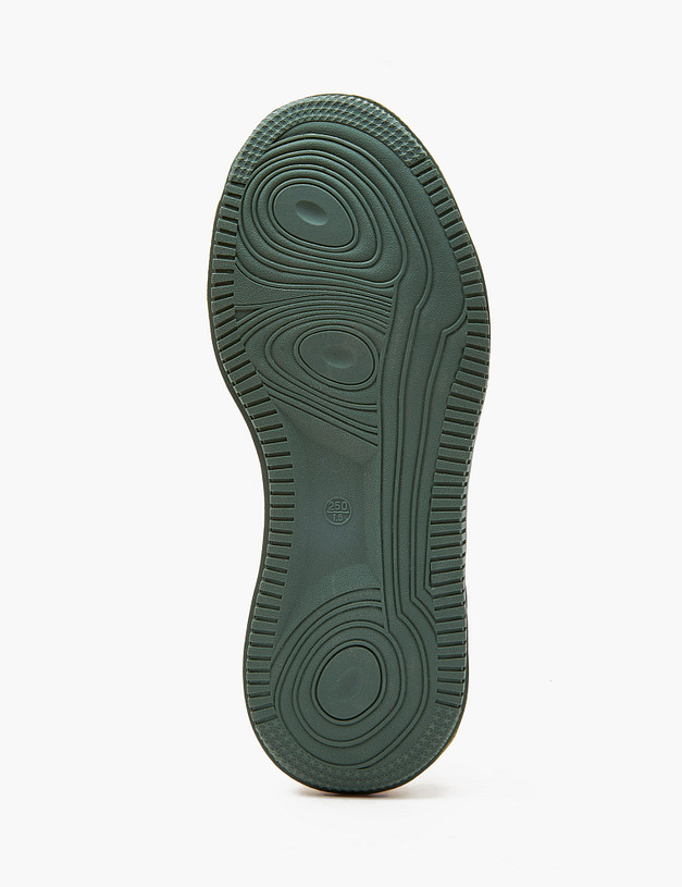 Молочные женские кеды с зелеными вставками MASCOTTE 234-315121-0601 | ракурс 5 Молочные женские кеды с зелеными вставками MASCOTTE 234-315121-0601 | ракурс 5