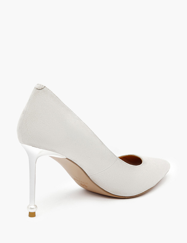 Серо-бежевые женские туфли из велюра MASCOTTE 172-210211-3633M | ракурс 3