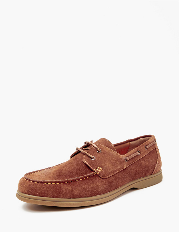 Коричневые велюровые мужские топ-сайдеры MASCOTTE 58-4111611-3217M | ракурс 3