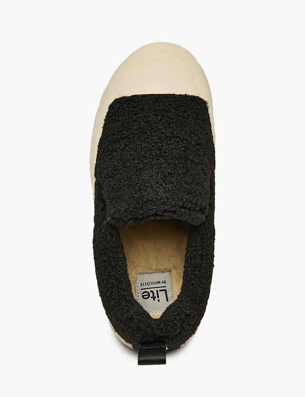 Черные женские меховые слипоны MASCOTTE 98-523541-0402 | ракурс 4