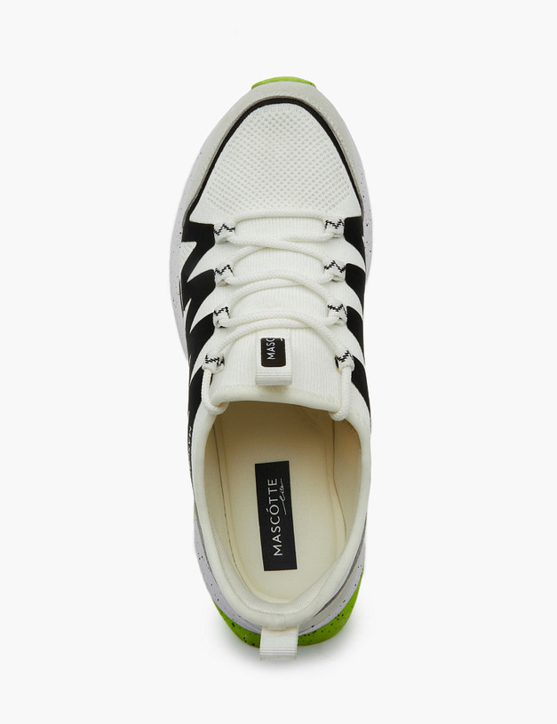 Белые мужские кроссовки с яркой подошвой MASCOTTE 189-311721-0201 | ракурс 5