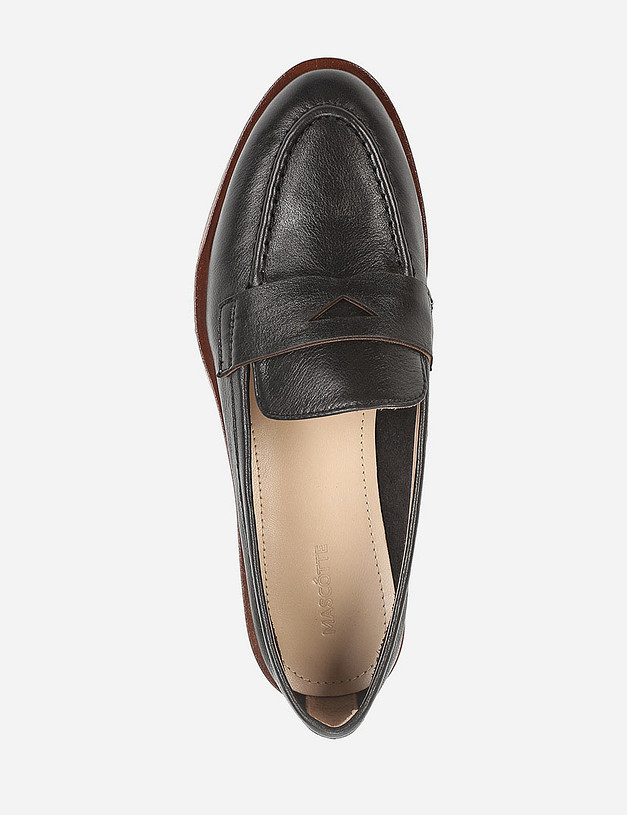 Черные кожаные женские лоферы MASCOTTE 233-110511-0102 | ракурс 4