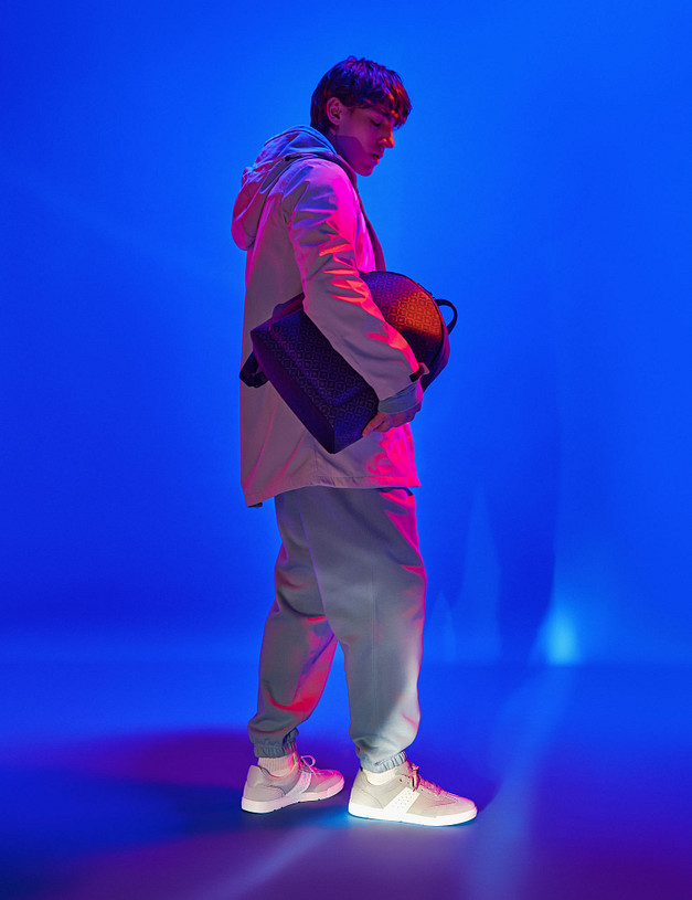 Серые мужские кеды из велюра и текстиля MASCOTTE 189-2113122-0210 | ракурс 1