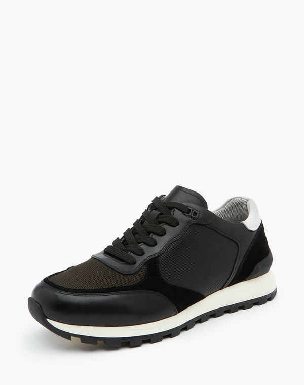 58-3112321-3128M Полуботинки для активного отдыха мужские нат.кожа-кож.спилок/текстиль черн, Mascotte