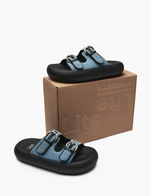 Голубые женские сабо MASCOTTE 234-513561-0203 | ракурс 7