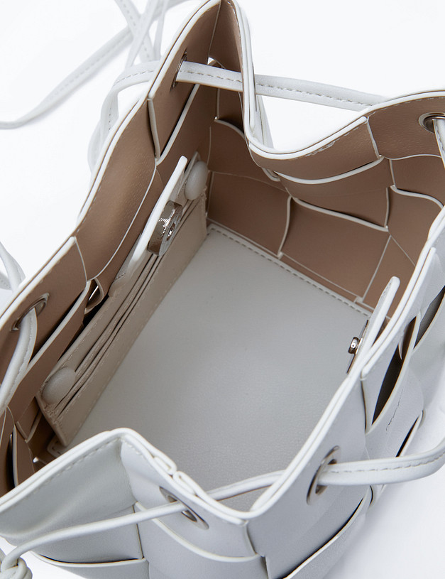 Белая женская сумка с плетеным дизайном MASCOTTE 610-4118-601 | ракурс 5