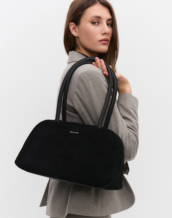 660-5220-0202 Сумка женская велюр-и.кожа/текстиль черн, M, Mascotte