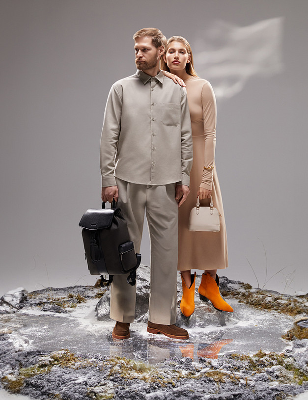 Оранжевые женские казаки из велюра MASCOTTE 126-3203921-0613 | ракурс 1