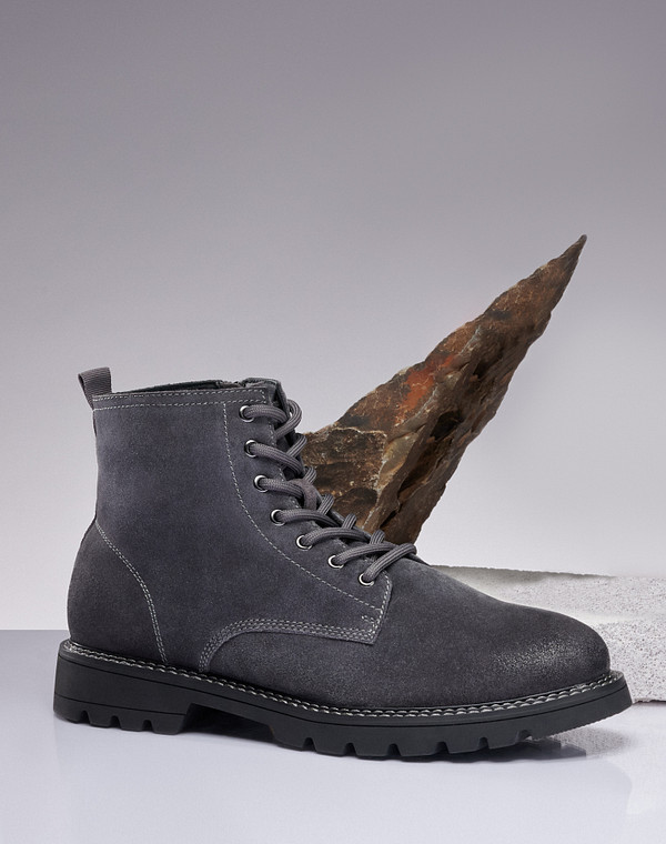 58-3290732-2240M Ботинки мужские велюр/мех-нат.кожа серый, Mascotte
