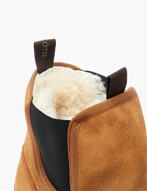 Рыжие мужские угги с боковой резинкой MASCOTTE 128-229335-0213 | ракурс 7