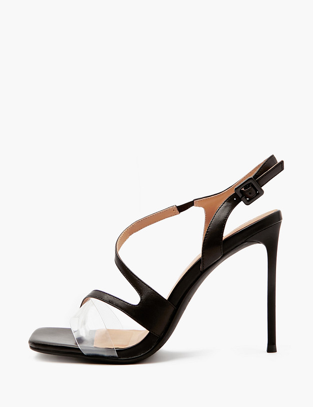 Черные женские босоножки на шпильке MASCOTTE 175-412911-3501M | ракурс 1