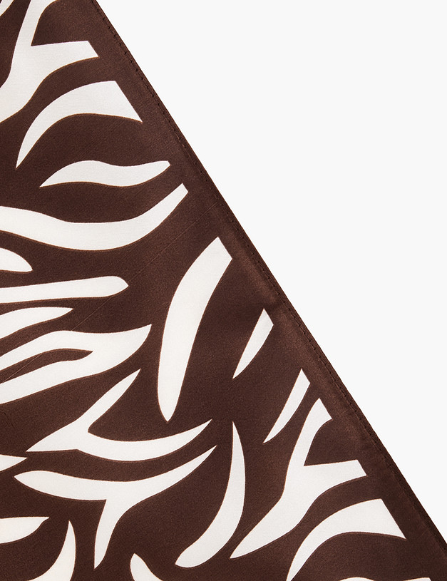 Коричневый женский платок с принтом MASCOTTE 766-6109-2409 | ракурс 4