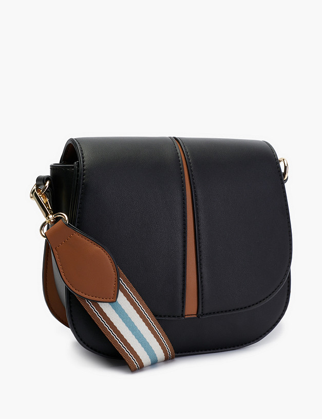 Черная женская сумка-седло MASCOTTE 626-2107-602 | ракурс 3 Черная женская сумка-седло MASCOTTE 626-2107-602 | ракурс 3