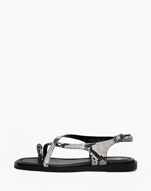 78-613161-0621 Туфли летние женские кож.спилок/и.кожа черн/бел, Lite by Mascotte