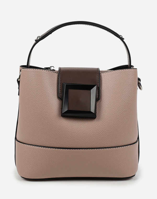 610-0106-606 Сумка женская и.кожа/текстиль розов.-корич, S, Mascotte