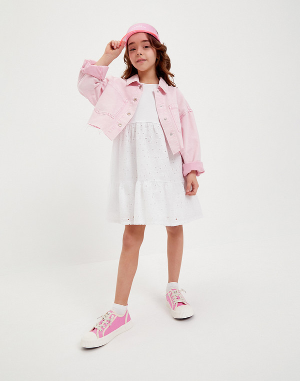 156-410523-0206 Полуботинки для активного отдыха девичьи текстиль/текстиль розов-бел, Mascotte JUNIOR