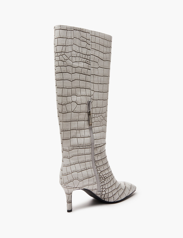 Молочные женские сапоги с тиснением MASCOTTE 126-424021-0101 | ракурс 4