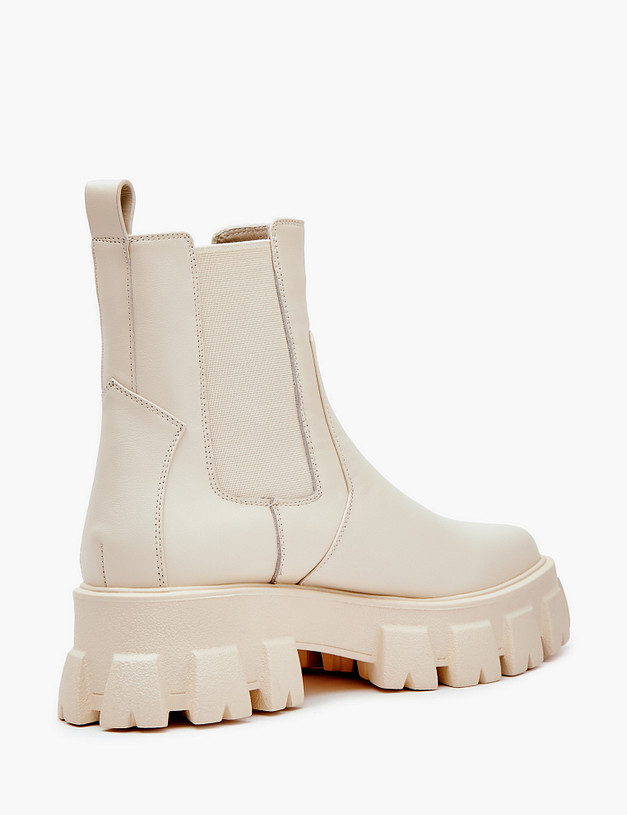 Молочные кожаные женские челси MASCOTTE 233-3202021-7115M | ракурс 5 Молочные кожаные женские челси MASCOTTE 233-3202021-7115M | ракурс 5