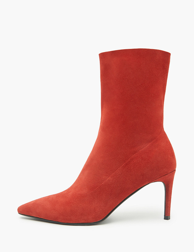 Красные женские велюровые ботильоны MASCOTTE 126-510811-0605 | ракурс 2