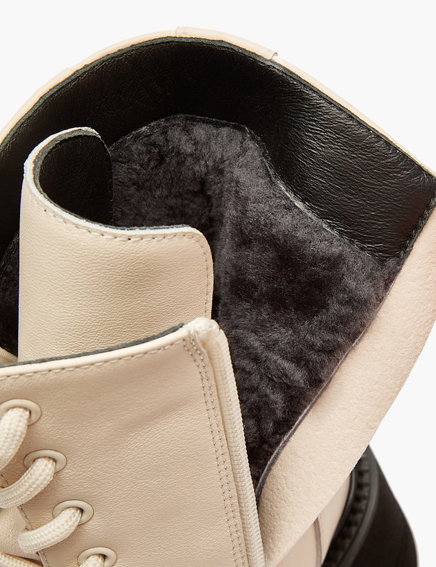 Бежевые женские зимние ботинки на контрастной подошве MASCOTTE 233-3201536-7137M | ракурс 6