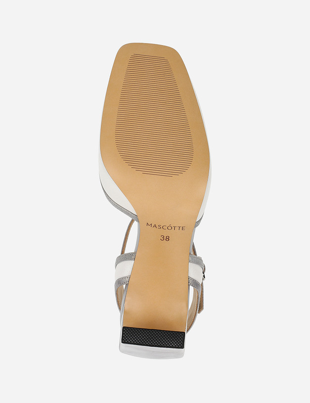 Открытые белые туфли из натуральной кожи MASCOTTE 09-1103414-3592M | ракурс 6