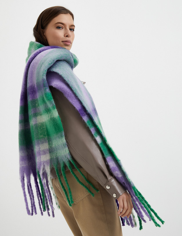 Фиолетово-зеленый женский шарф MASCOTTE 766-3227-2407 | ракурс 1