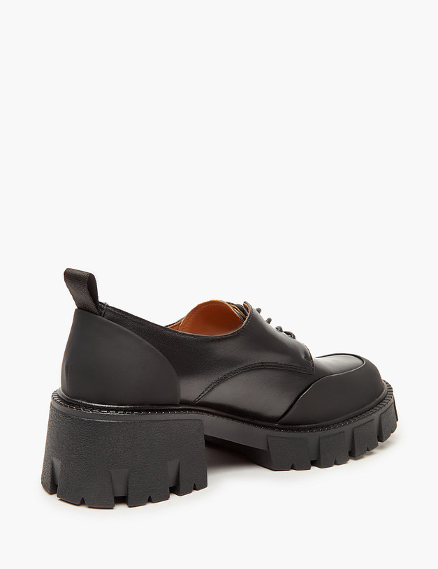 Черные кожаные женские дерби MASCOTTE 233-324712-0102 | ракурс 4