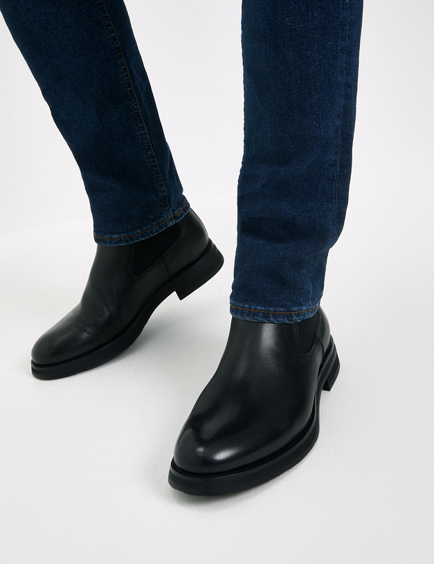 Черные кожаные мужские челси MASCOTTE 175-423921-0102 | ракурс 2