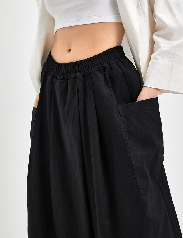 Черные женские брюки-кюлоты MASCOTTE 790-3116-2702 | ракурс 4