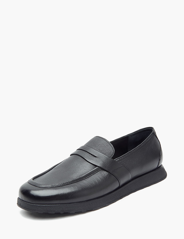 Черные кожаные мужские лоферы MASCOTTE 175-3291811-8400M | ракурс 2