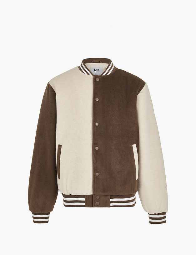 Коричневый мужской бомбер в университетском стиле MASCOTTE 834-4205-2409 | ракурс 8
