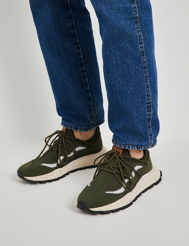 Мужские текстильные кроссовки цвета хаки MASCOTTE 64-511291-0204 | ракурс 1