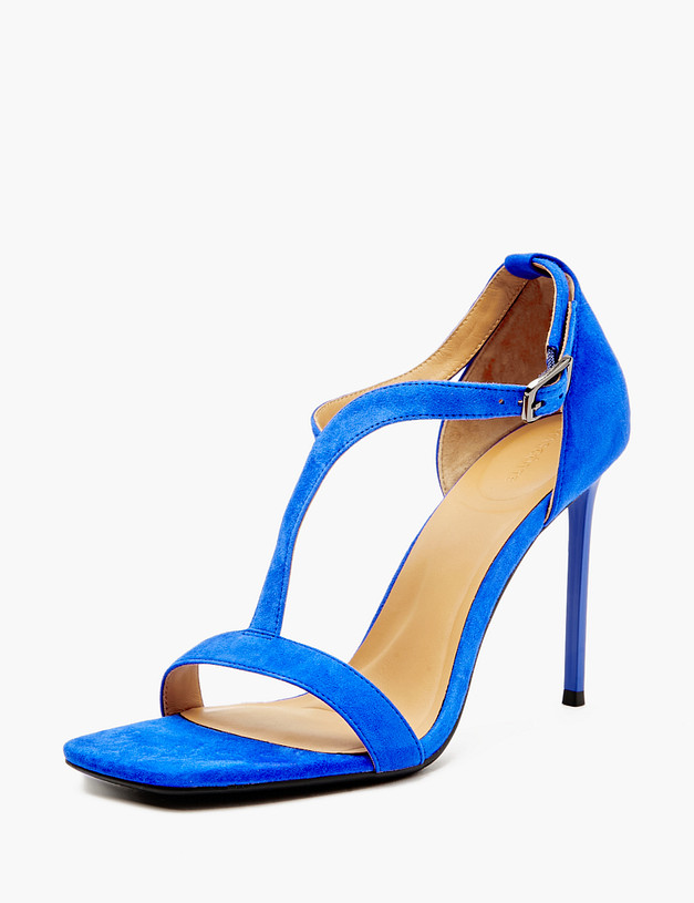 Синие женские босоножки на шпильке MASCOTTE 175-412913-4628M | ракурс 3