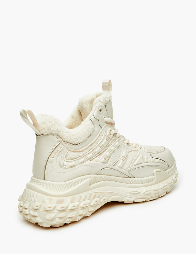 Белые утепленные женские кроссовки MASCOTTE 234-323621-0401 | ракурс 3