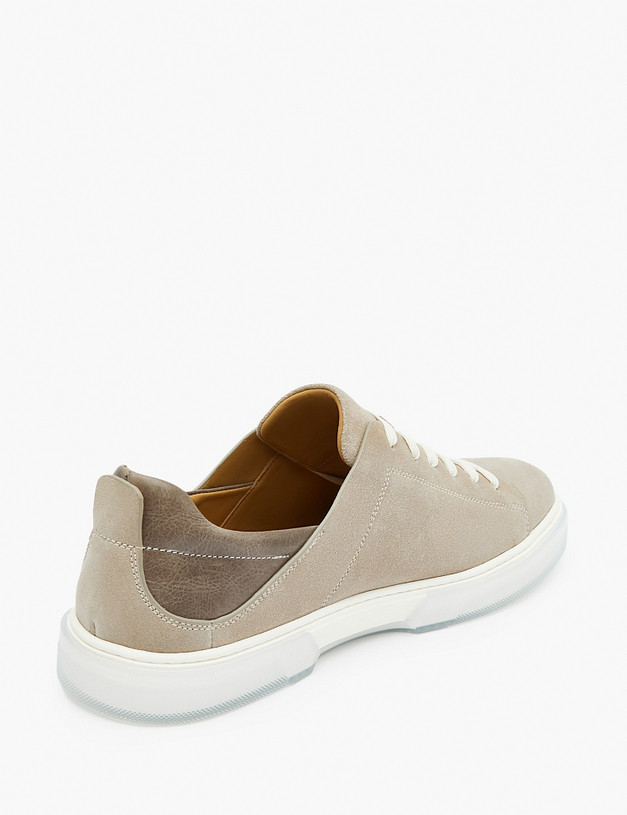 Бежевые мужские кеды из велюра и кожи MASCOTTE 22-3170913-3268M | ракурс 3