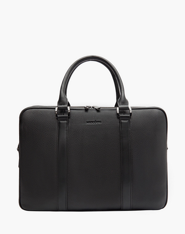 602-3121-102 Сумка мужская нат.кожа-и.кожа/текстиль черн, L, Mascotte