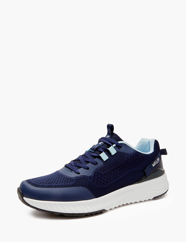 Синие мужские кроссовки из текстиля и кожи MASCOTTE 18-412821-0203 | ракурс 2