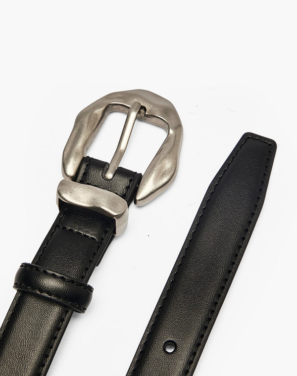 701-6114-602 Ремень жен. кож.спилок/кож.спилок черн, Mascotte