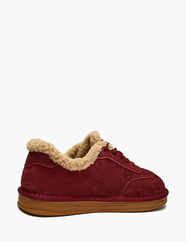 Бордовые женские зимние полуботинки MASCOTTE 234-526051-0205 | ракурс 3