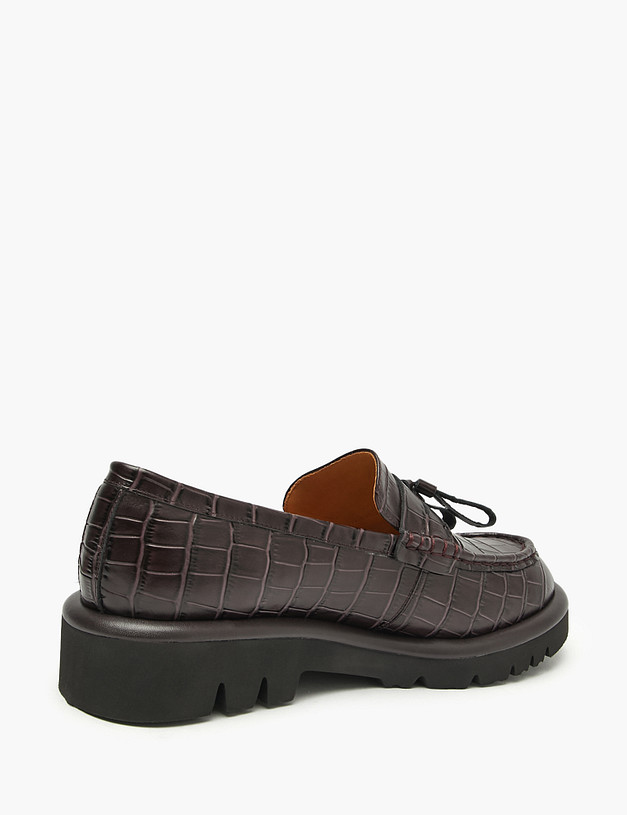 Коричневые женские лоферы с тиснением MASCOTTE 126-522113-0109 | ракурс 3