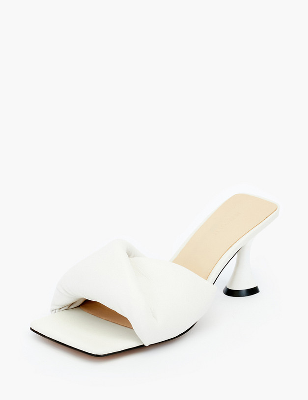 Белые кожаные женские сабо MASCOTTE 11-212091-0501 | ракурс 4