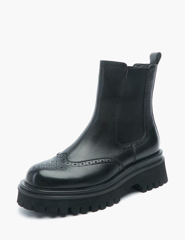 Черные женские челси с перфорацией MASCOTTE 58-227721-0102 | ракурс 2