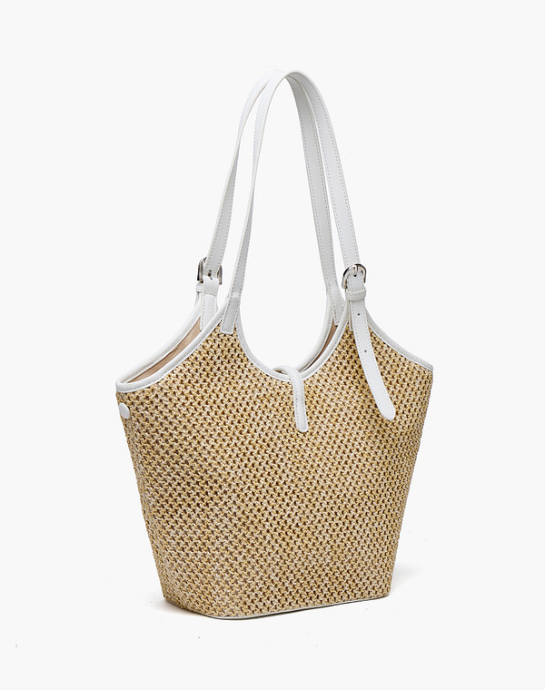 660-6109-208 Сумка женская и.мат.-и.кожа/текстиль беж-бел, L, Mascotte