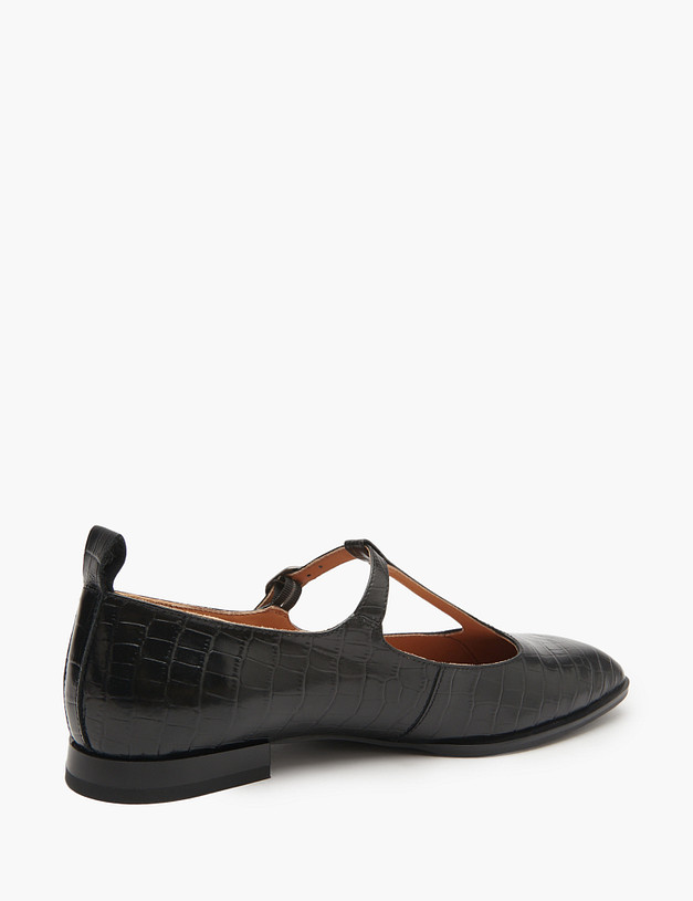 Черные женские туфли Мэри Джейн с тиснением  MASCOTTE 233-511011-0102 | ракурс 3