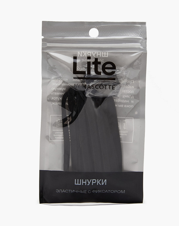 951-3201-24002 Шнурки эластичные с фиксатором черн, Mascotte Lite
