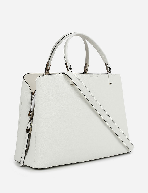 Белая женская сумка из натуральной кожи MASCOTTE 660-0113-1001 | ракурс 3