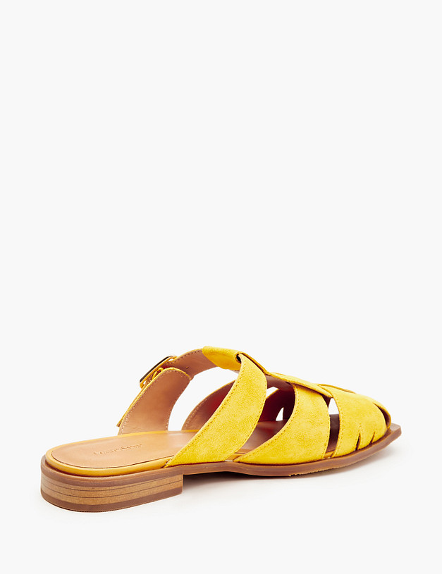 Желтые женские мюли из велюра MASCOTTE 22-4121013-0218 | ракурс 4