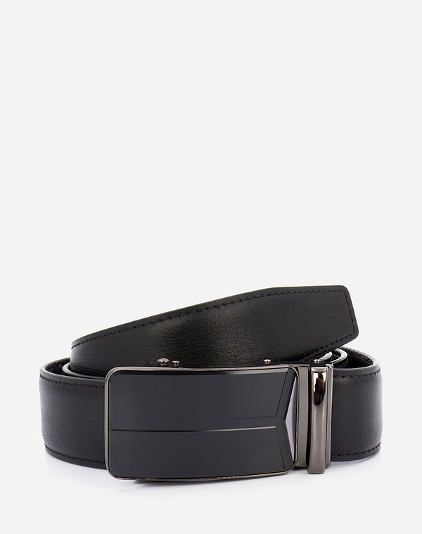 727-1210-0602 Ремень муж. кож.спилок/нат.кожа черн, Mascotte