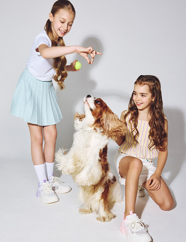 Молочные кроссовки для девочек MASCOTTE 234-512021-0206 | ракурс 2 Молочные кроссовки для девочек MASCOTTE 234-512021-0206 | ракурс 2
